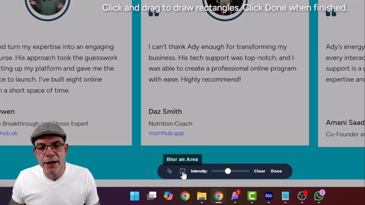Blurring a specific area with the draw feature