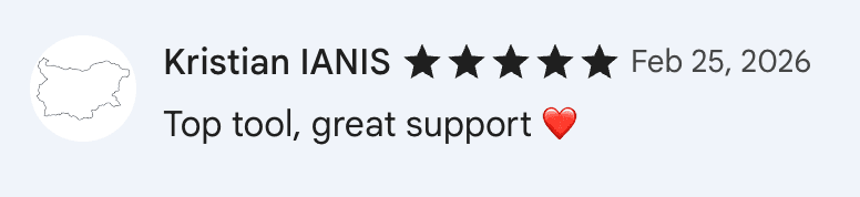 Five-star Chrome Web Store review from Kristian Ianis: "Top tool, great support"